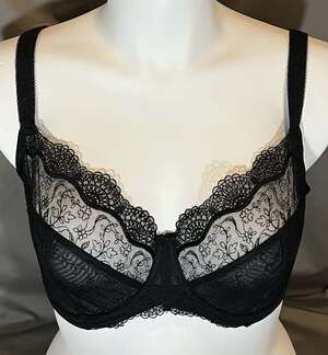 Panache Elsa 6691 Underwire Lace Unlined Bra Black 38F
